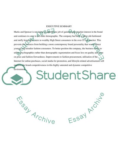 Marketing Analysis: Marks and Spencer