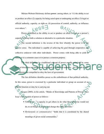 Power & Organisation