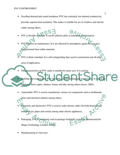 Polyvinylchloride Contraversy