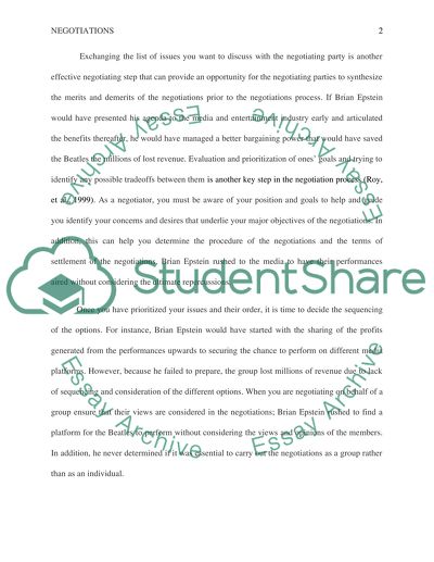 Contract and Purchase Negotiation:Not Just the Beatles