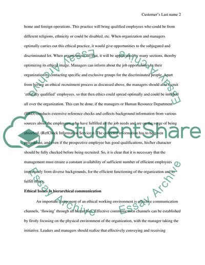 Role of Managers in Ethical Aspects