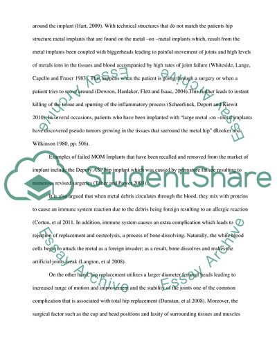 The Causes and Pathway of Failed Metal-On-Metal Hip-Implants in Patients