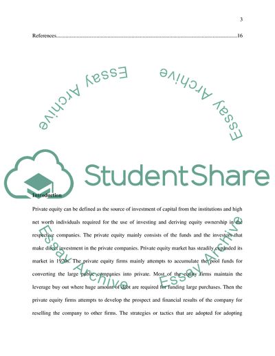 Structure of Private Equity Buyout