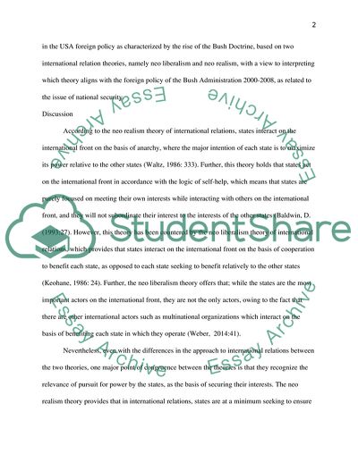 Analysis of the Foreign Policy of the Bush Administration 2000-2008