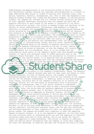 Understanding and Appreciation of the Interrelationship of Ethics and Business