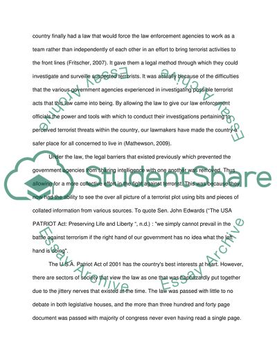 USA Patriot Act 2001