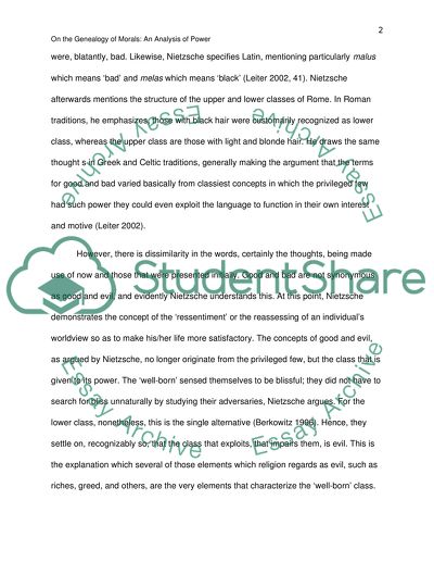 On the Genealogy of Morals: An Analysis of Power Friedrich Nietzsche