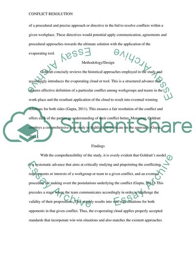 Conflict resolution dissertation