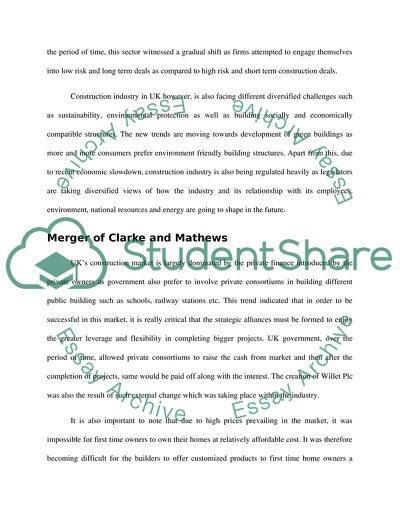 Write a briefing paper for circulation to Willetts shareholders which explains and justifies Clarkes decision to merge with Matthews