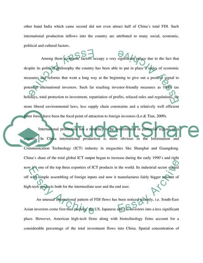 International Production in China