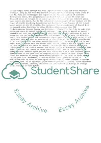 The Concept of Budget Hotels in the United Kingdom