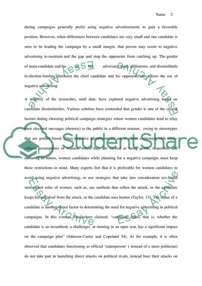 Negative Election Advertising and Its Impact