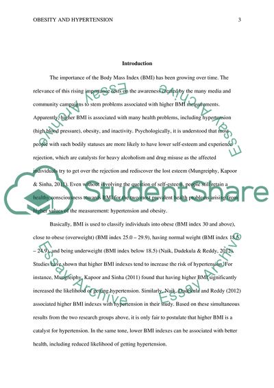 Investigating the Relationship between Obesity and Hypertension