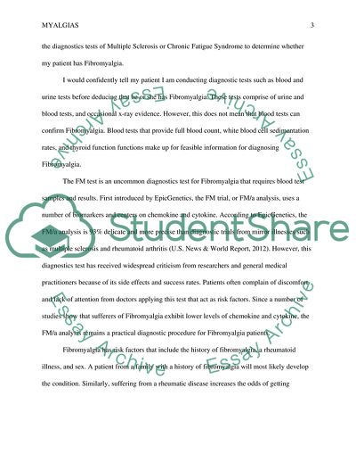 Myalgias: Fibromyalgia