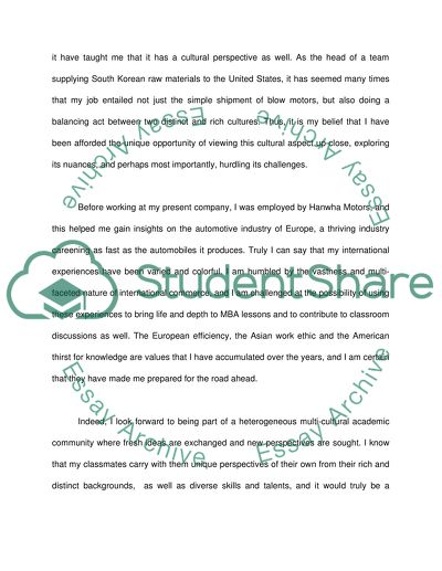 International Background and MBA School