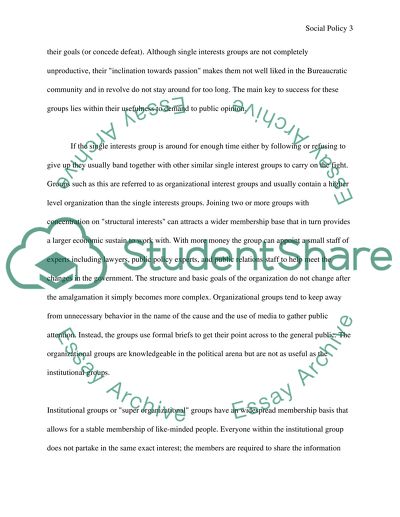 Social Policy and Interest Groups in Canada