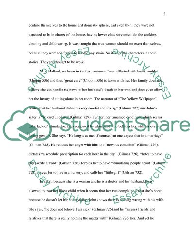 The Similarity of Heroes in the Tale of the Hour and Yellow Wallpaper