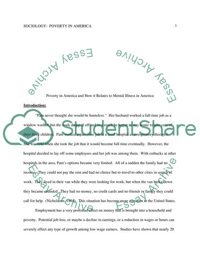 Poverty in America and How it Relates to Mental Illness in America