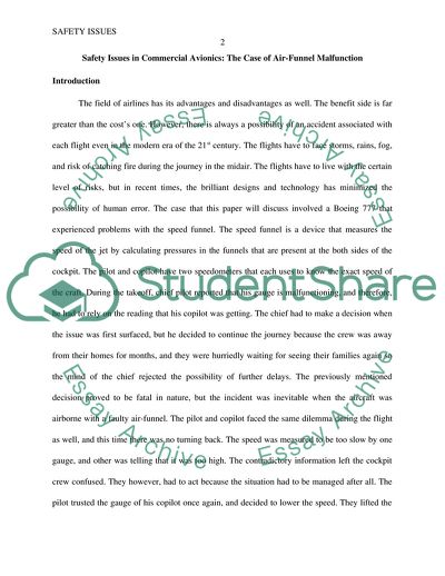 Safety Issues in Commercial Avionics: The Case of Air-Funnel Malfunction