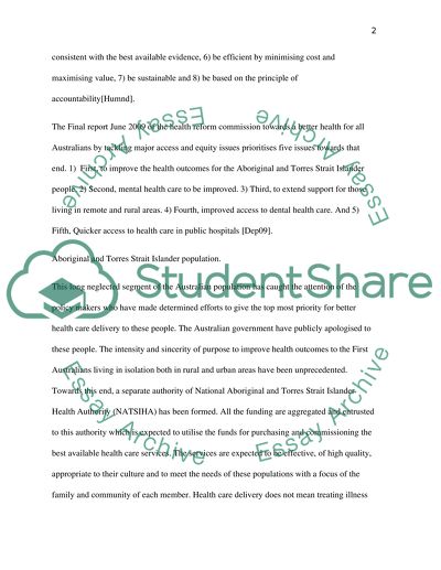 Concept of Equity of Access in the Australian Healthcare System