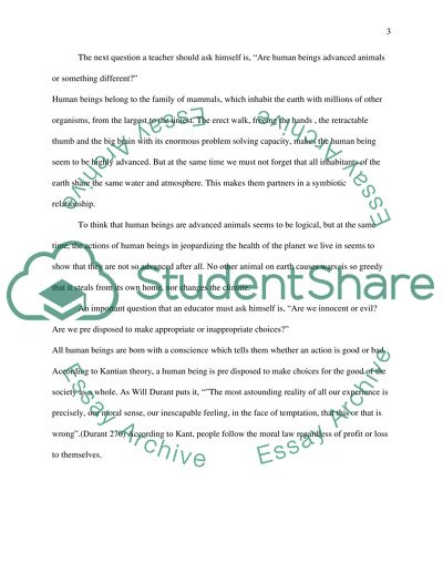 Questions for an Educator