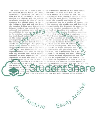 Tourism policy assignment