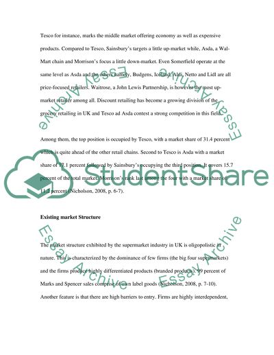 Structure of the UK Supermarket Industry