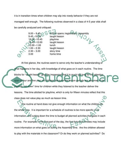 The Importance of Routines to Young Children