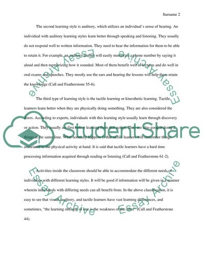 Different learning styles