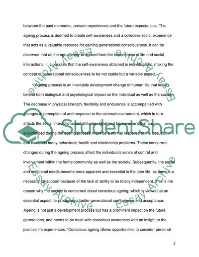 Relationship between Generational Consciousness and Ageing Process