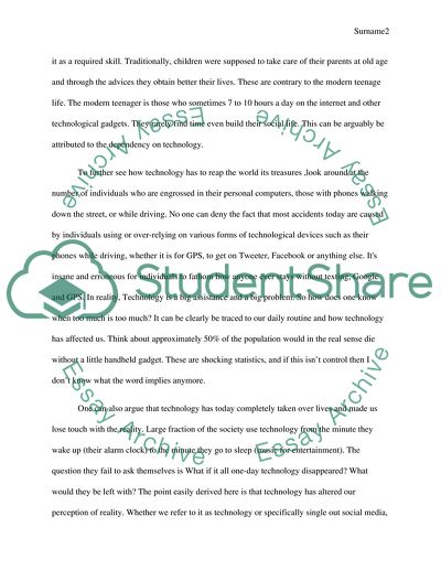 Are we too dependent on technology Essay Example | Topics ...