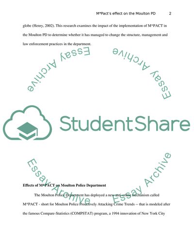 MPACTs Effect on the Moulton Police Department