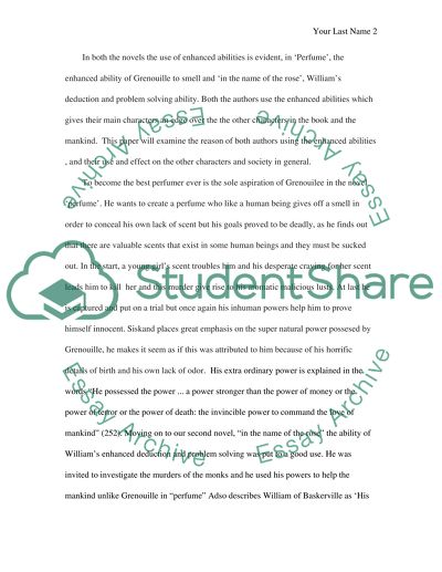 The Use of Enhanced Abilities in Suskinds Perfume and Ecos Name Of The Rose