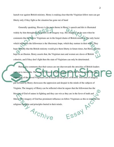 Patrick Henry and His Speech