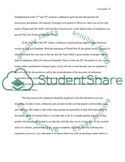 Should Dying with Dignity be Legalized