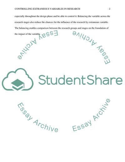 Controlling Extraneous Variables in Research