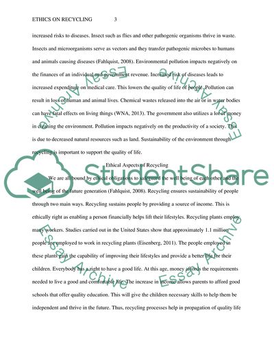 The Ethics of Recycling and Its Nature