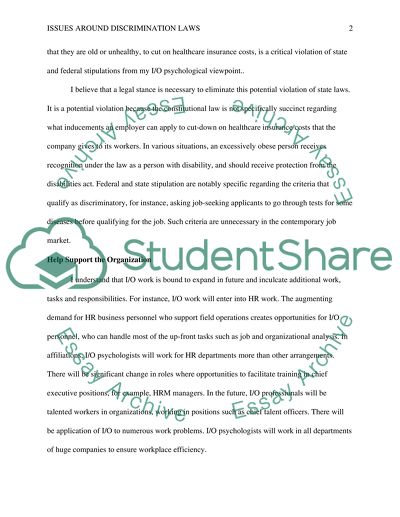 Issues around discrimination laws