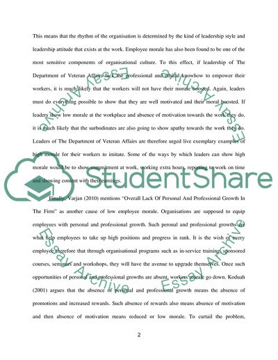 Potential Causes of Low Employee Morale