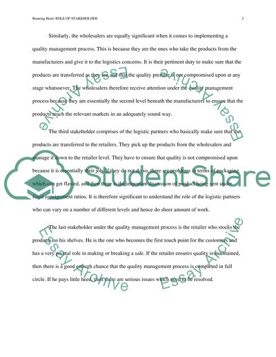 Role of Stakeholder Paper