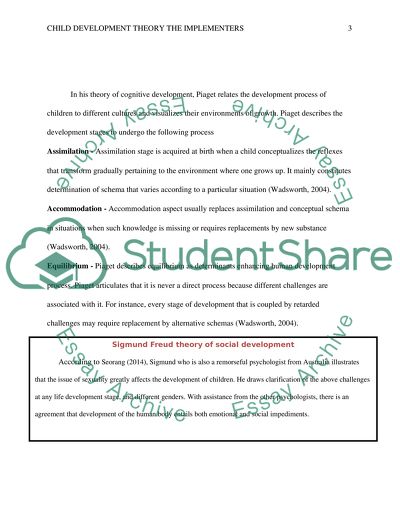 Child Development Theory the Implementers