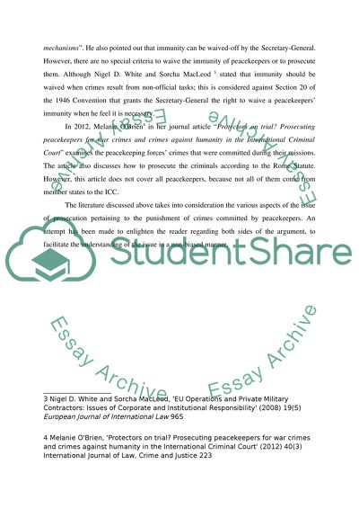 The Authority of the Secretary-General to Prosecute Peacekeepers