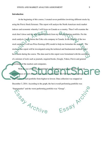 Stock and Market Analysis: Coca Cola Company-Canada