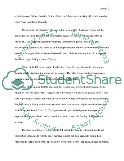 Focuses on the process, progress, and prediction of your legislation