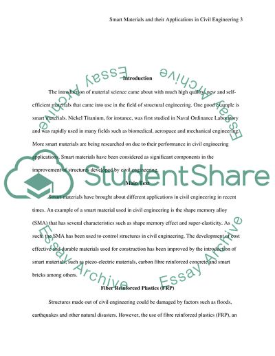 Smart Materials and Their Applications in Civil Engineering