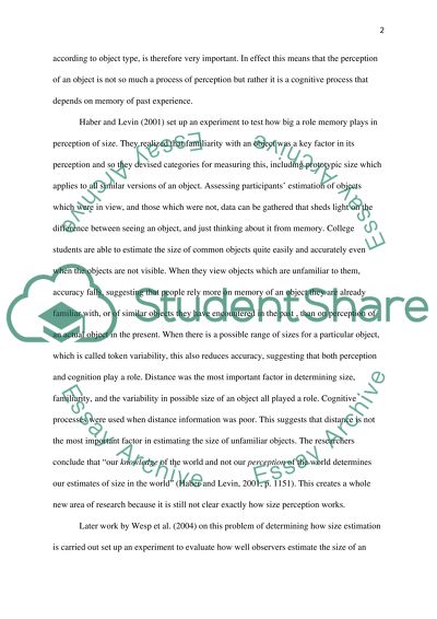 The Importance of Size Constancy and Size Perception