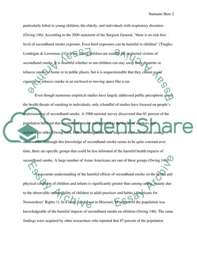 Secondhand Smoke Effects