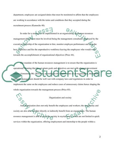 The Roles of Human Resources Management in an Organization