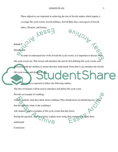 The Analysis of the Jewish Life Cycle