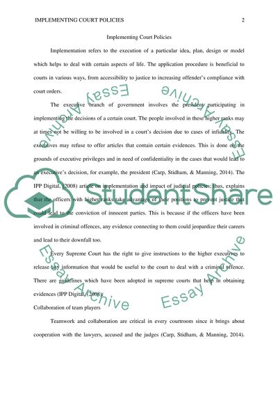 Implementing Court Policies